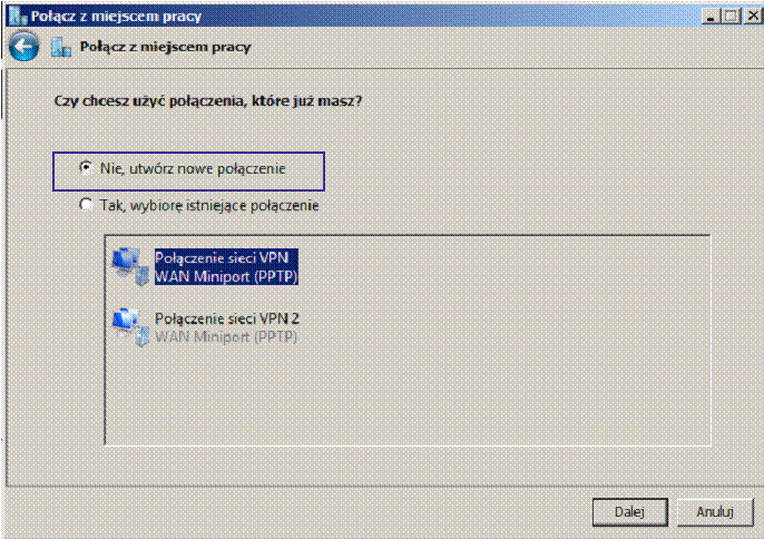 Połączenia sieciowe VPN w Windows